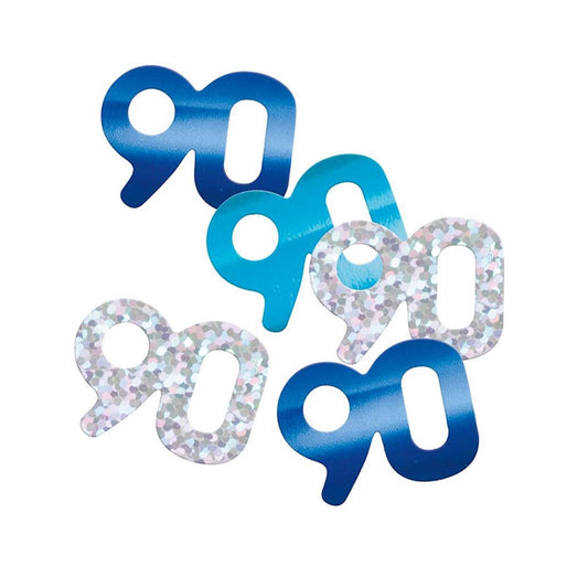 90th Birthday Blue Mixed Table Confetti