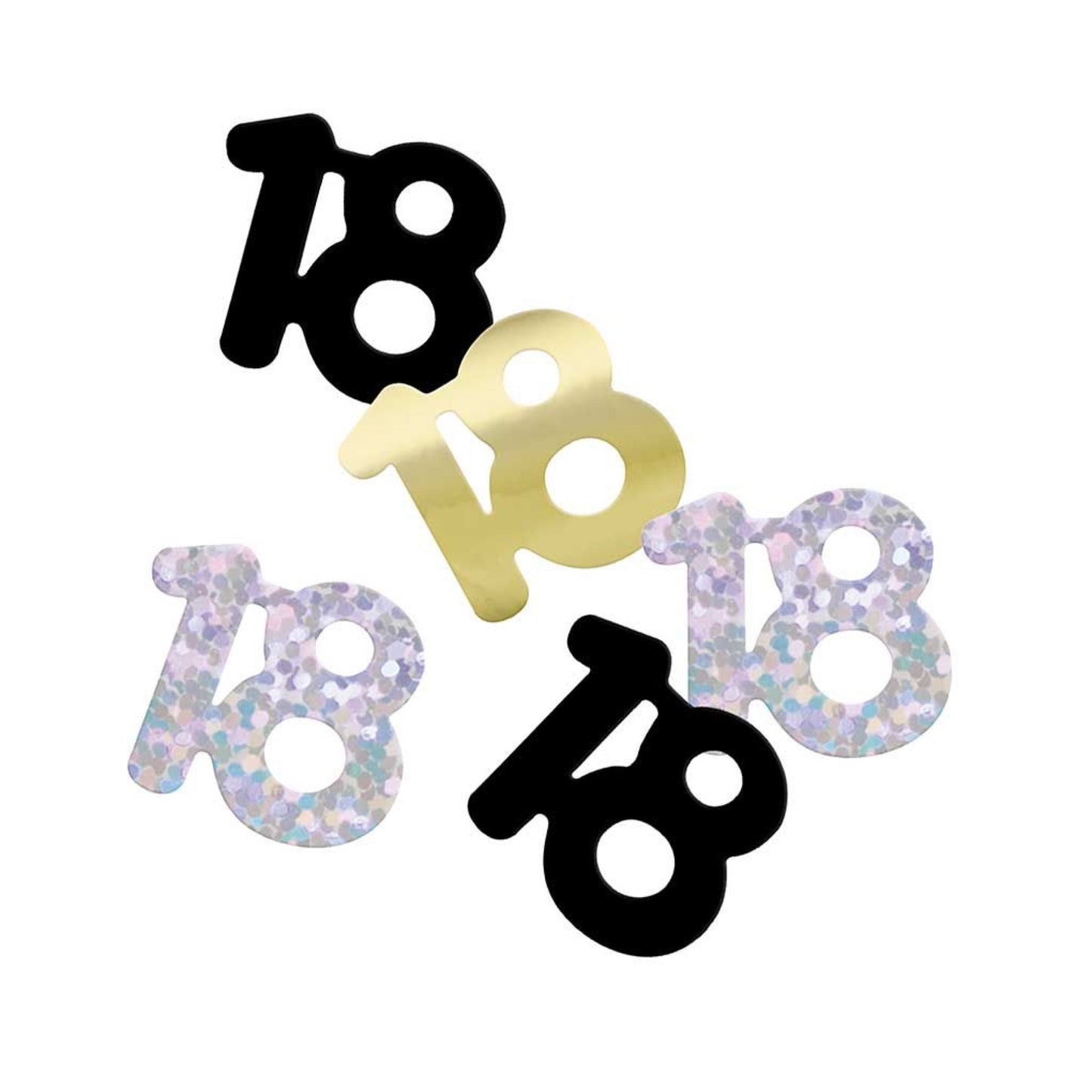 18th Birthday Black & Gold Mixed Table Confetti
