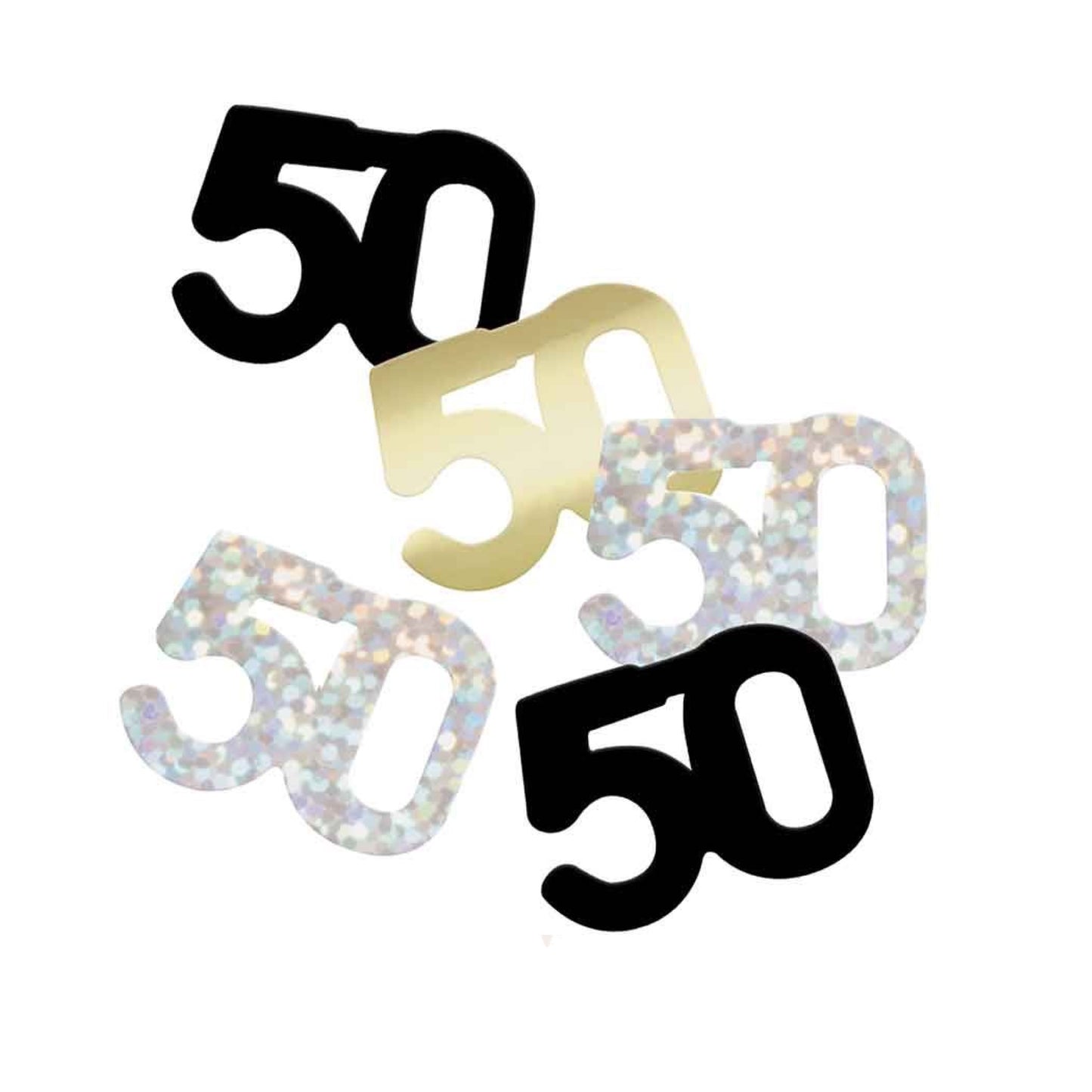 50th Birthday Black & Gold Mixed Table Confetti