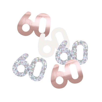 60th Birthday Rose Gold Mixed Confetti