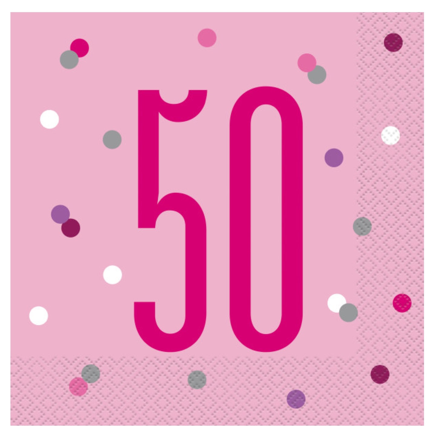 50th Birthday Pink Napkins
