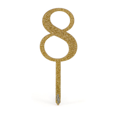 Gold Glitter Numbers 0-9 Acrylic Cake Toppers