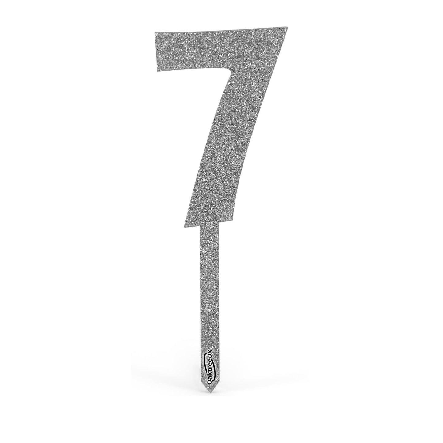 Silver Glitter Numbers 0-9 Acrylic Cake Toppers