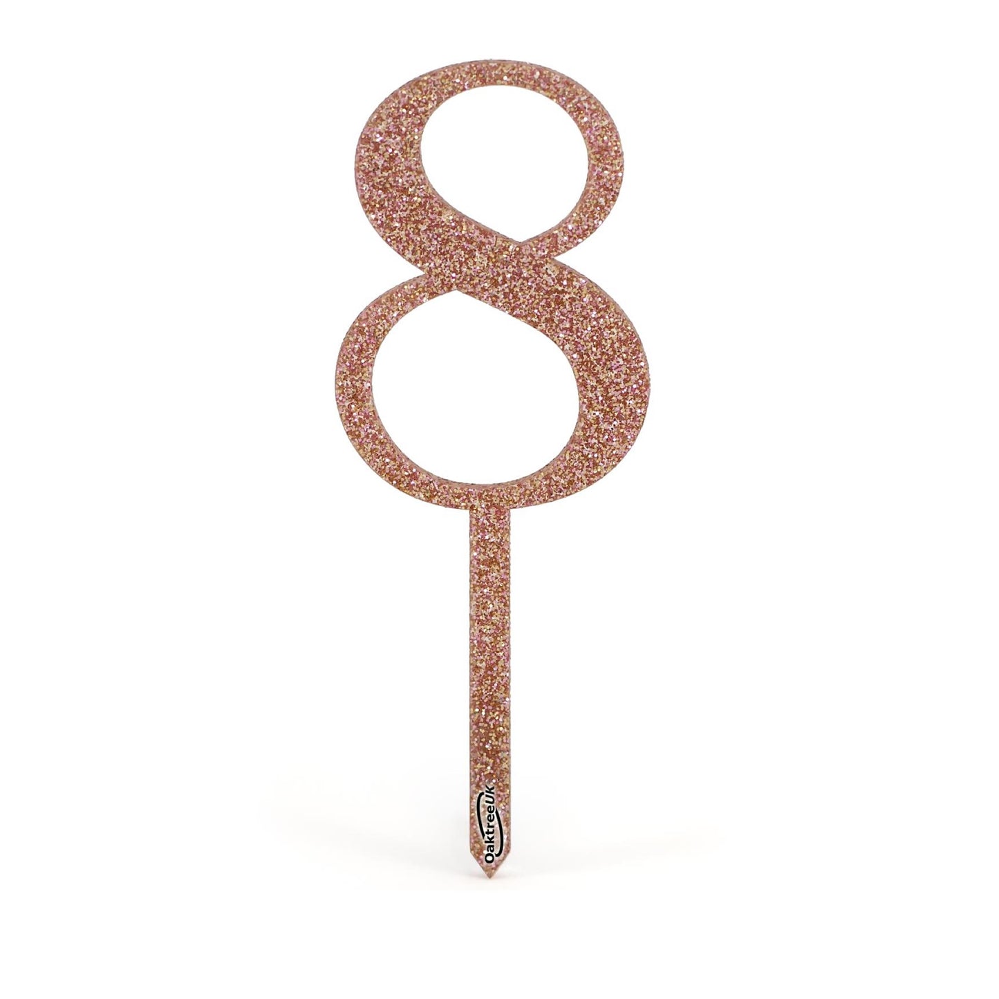 Rose Gold Glitter Numbers 0-9 Acrylic Cake Toppers