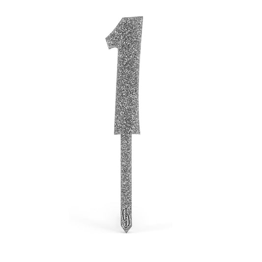 Silver Glitter Numbers 0-9 Acrylic Cake Toppers