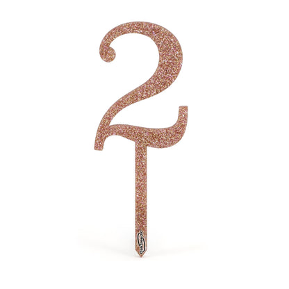 Rose Gold Glitter Numbers 0-9 Acrylic Cake Toppers