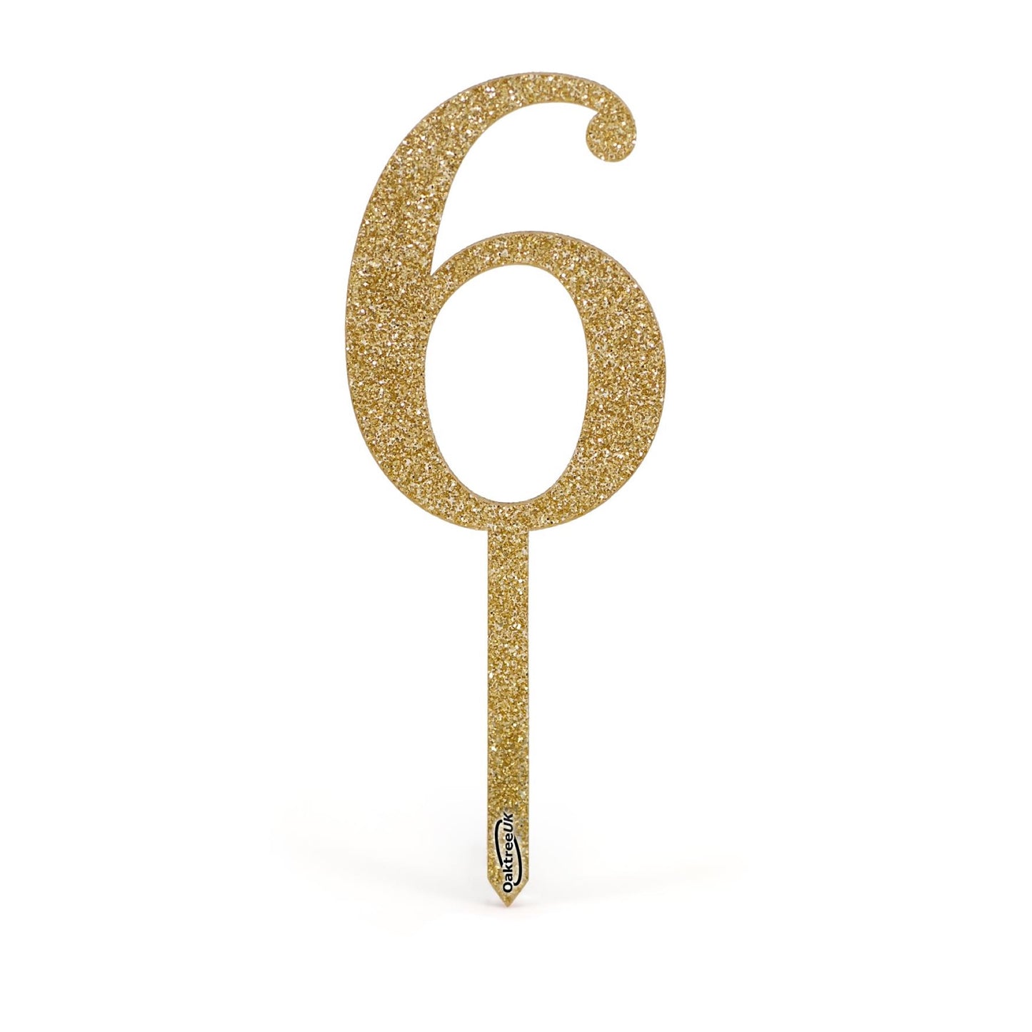 Gold Glitter Numbers 0-9 Acrylic Cake Toppers