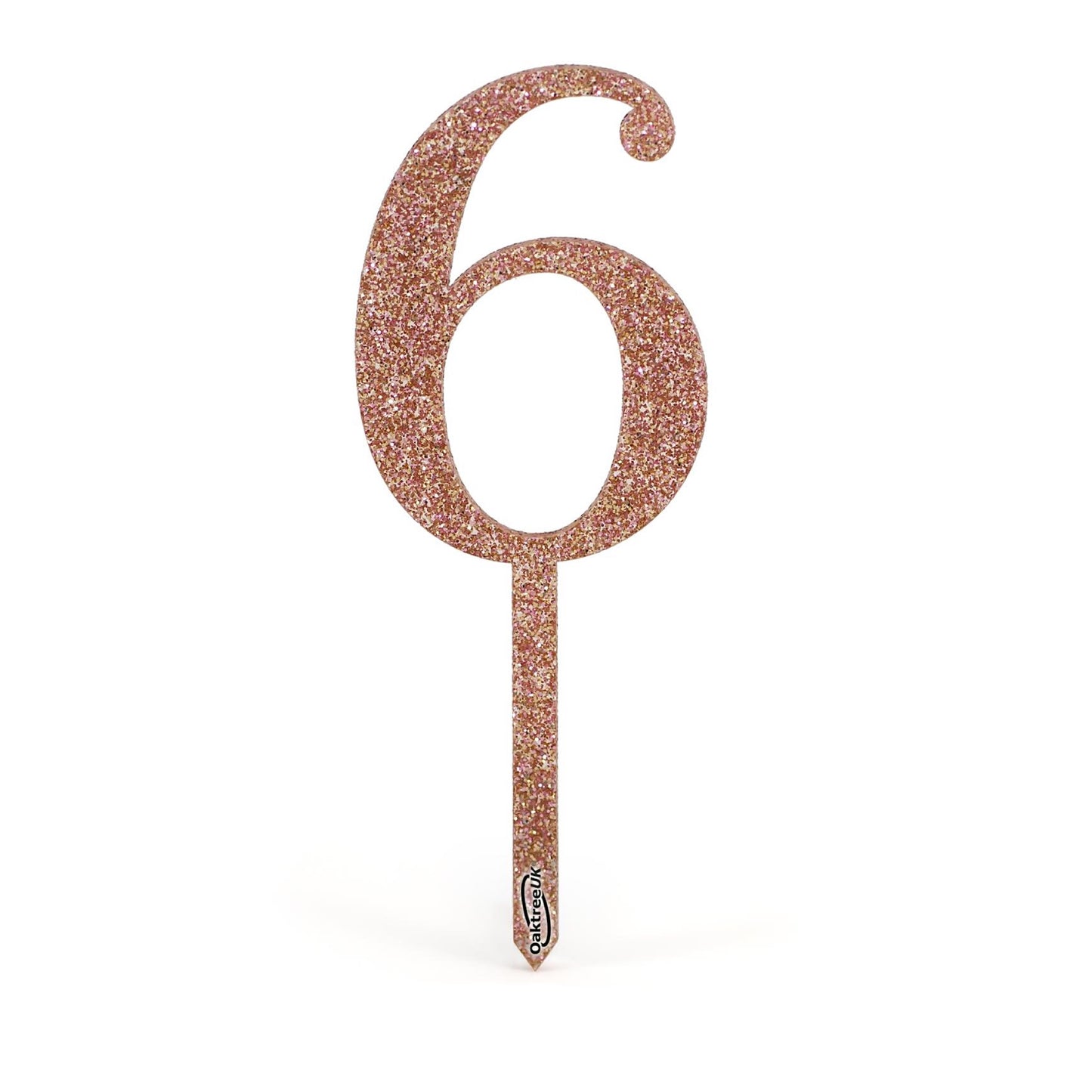 Rose Gold Glitter Numbers 0-9 Acrylic Cake Toppers