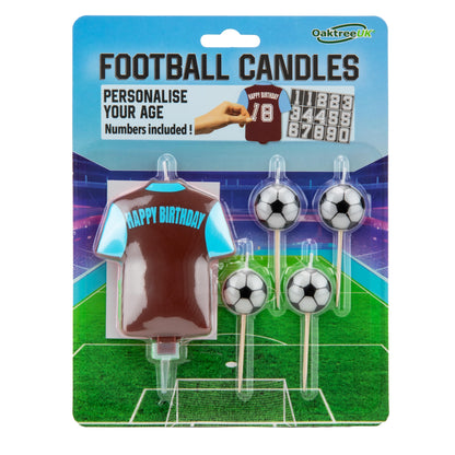 Personalisable Football Candles - Claret & Blue