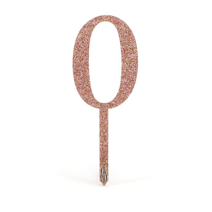 Rose Gold Glitter Numbers 0-9 Acrylic Cake Toppers