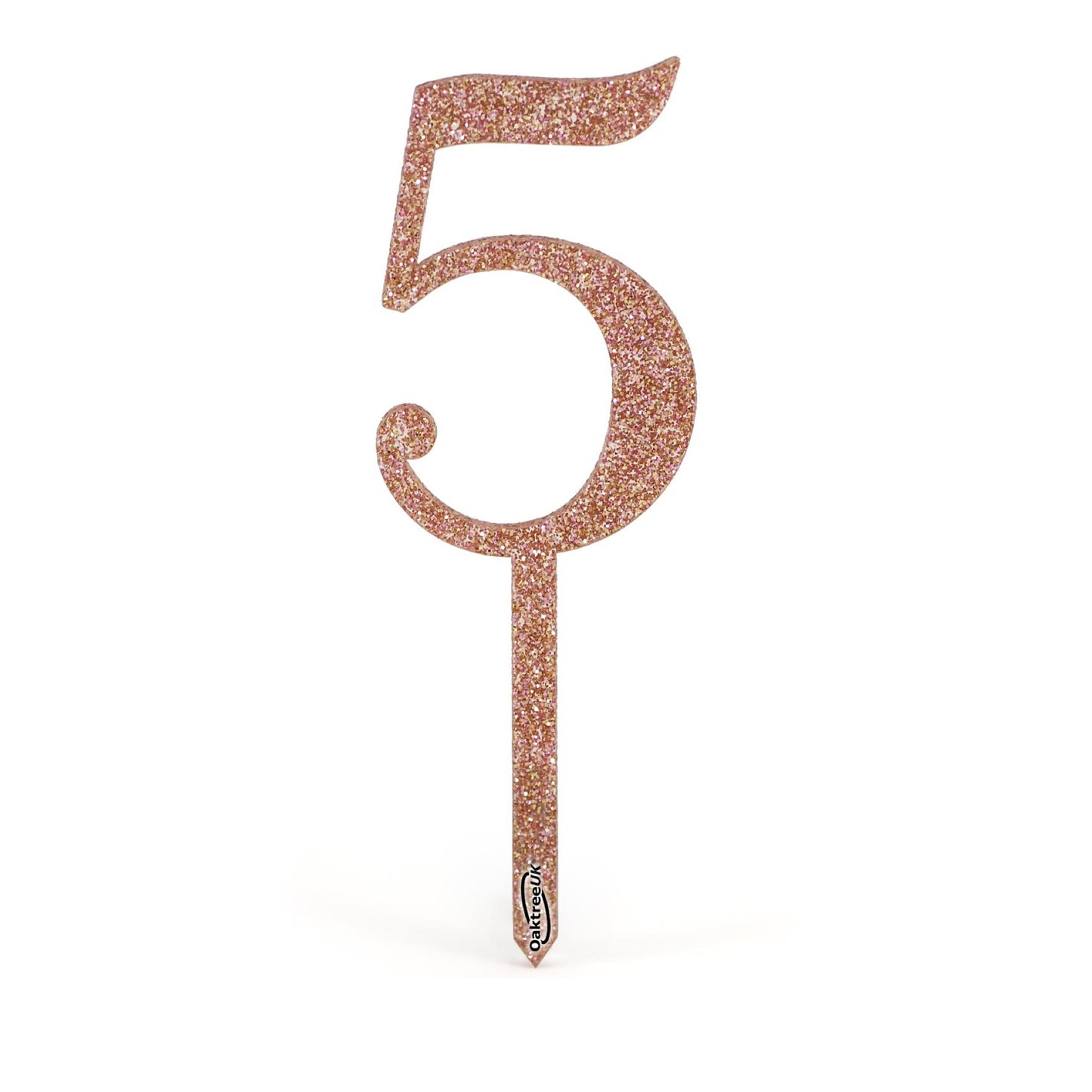 Rose Gold Glitter Numbers 0-9 Acrylic Cake Toppers