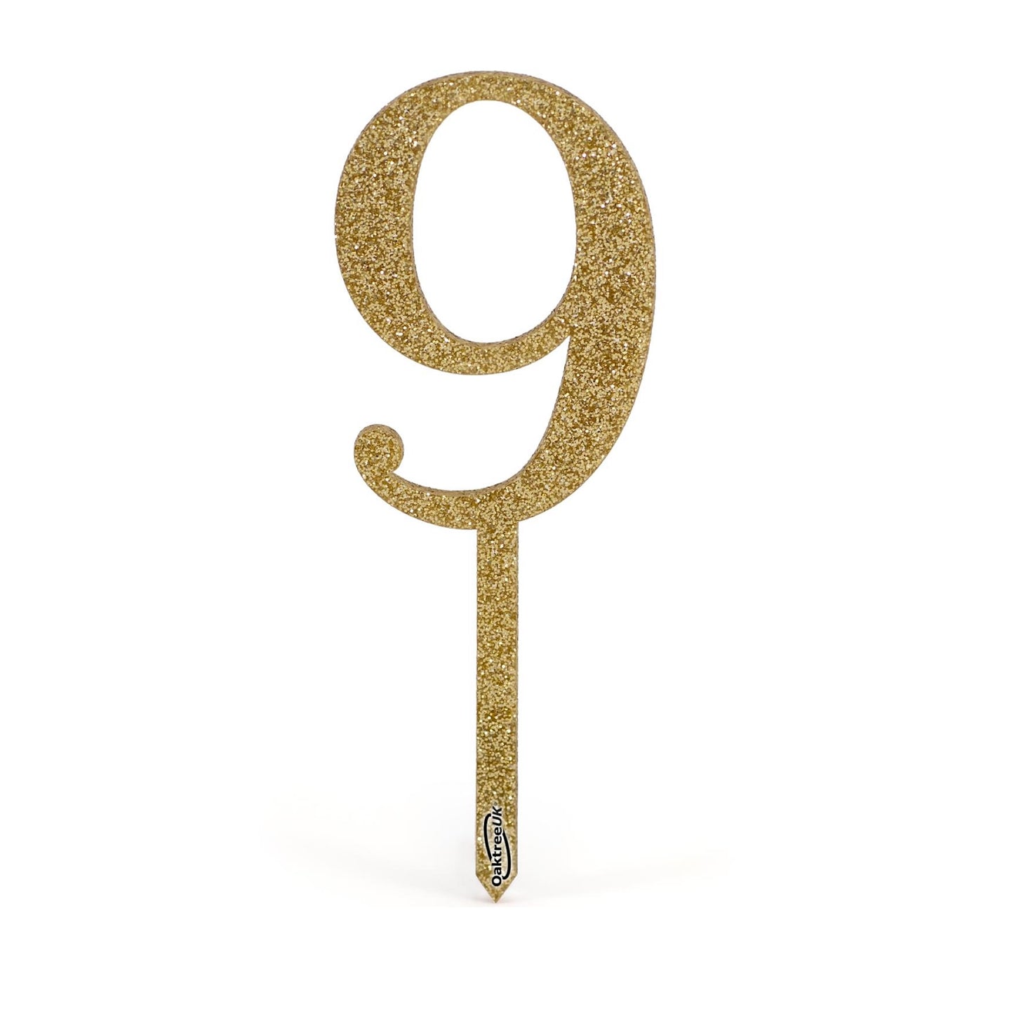 Gold Glitter Numbers 0-9 Acrylic Cake Toppers