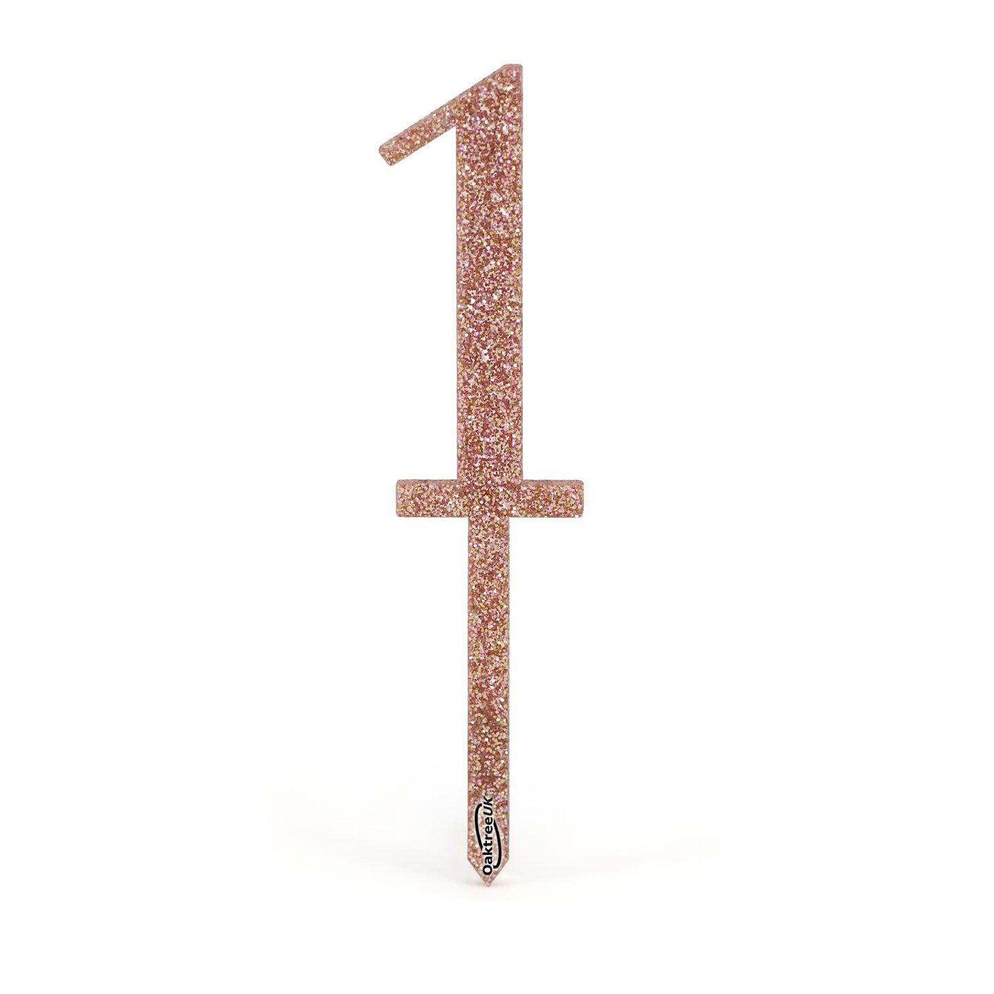 Rose Gold Glitter Numbers 0-9 Acrylic Cake Toppers