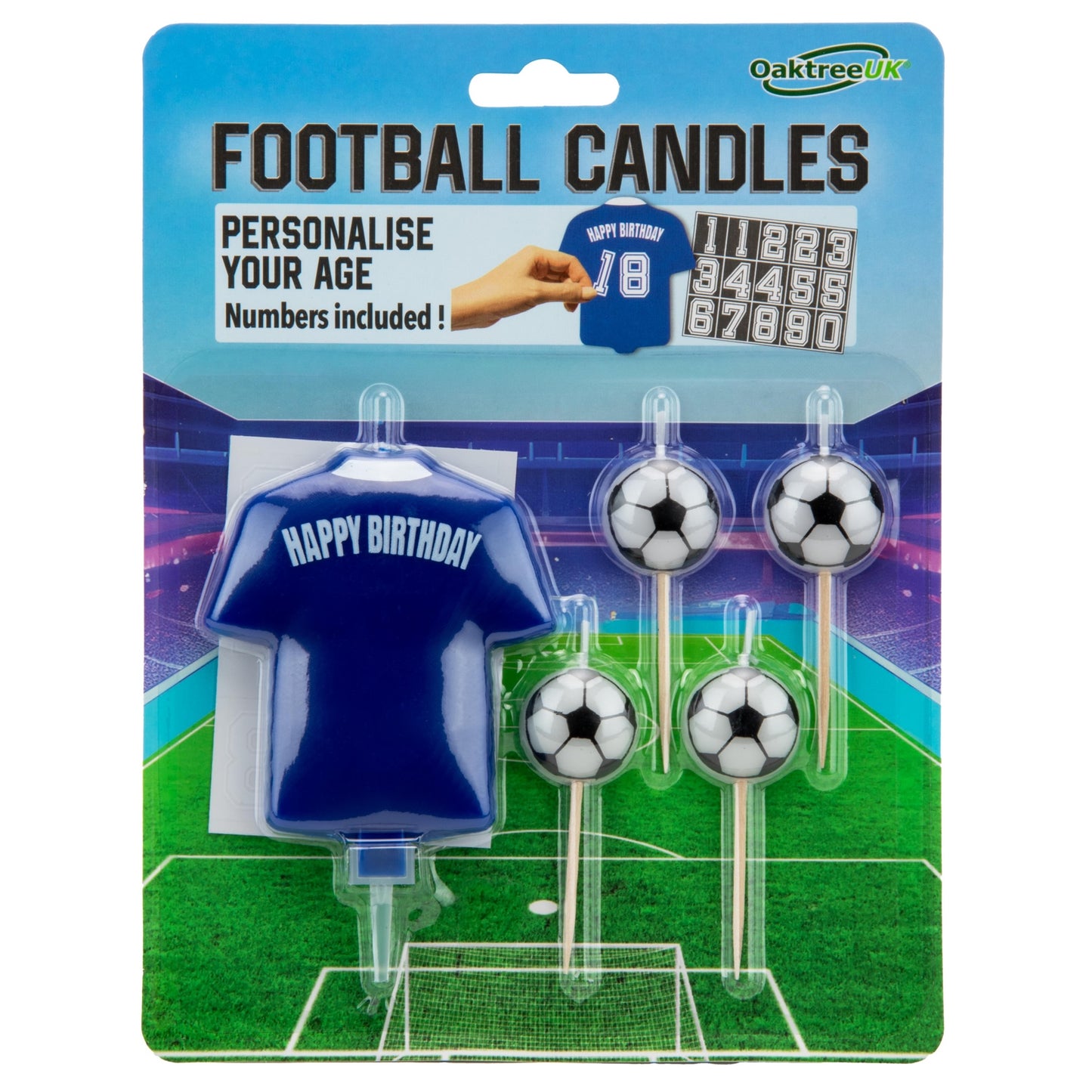 Personalisable Football Candles - Blue