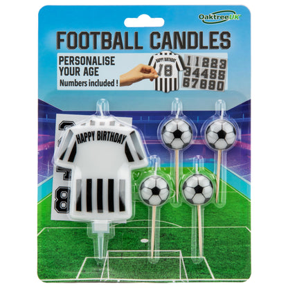 Personalisable Football Candles - Black & White