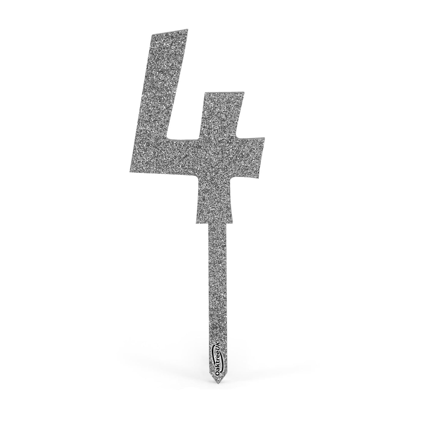 Silver Glitter Numbers 0-9 Acrylic Cake Toppers