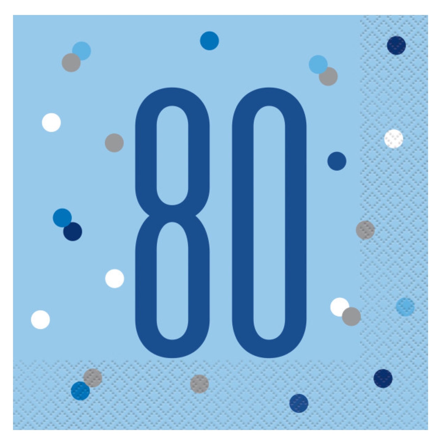 80th Birthday Blue Napkins