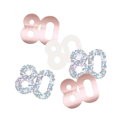 80th Birthday Rose Gold Mixed Confetti
