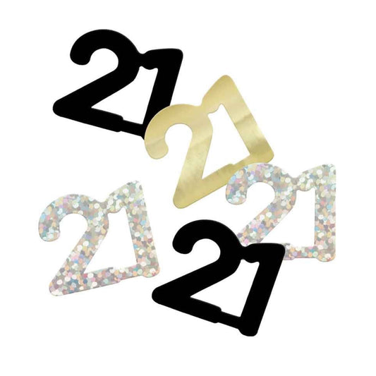 21st Birthday Black & Gold Mixed Table Confetti