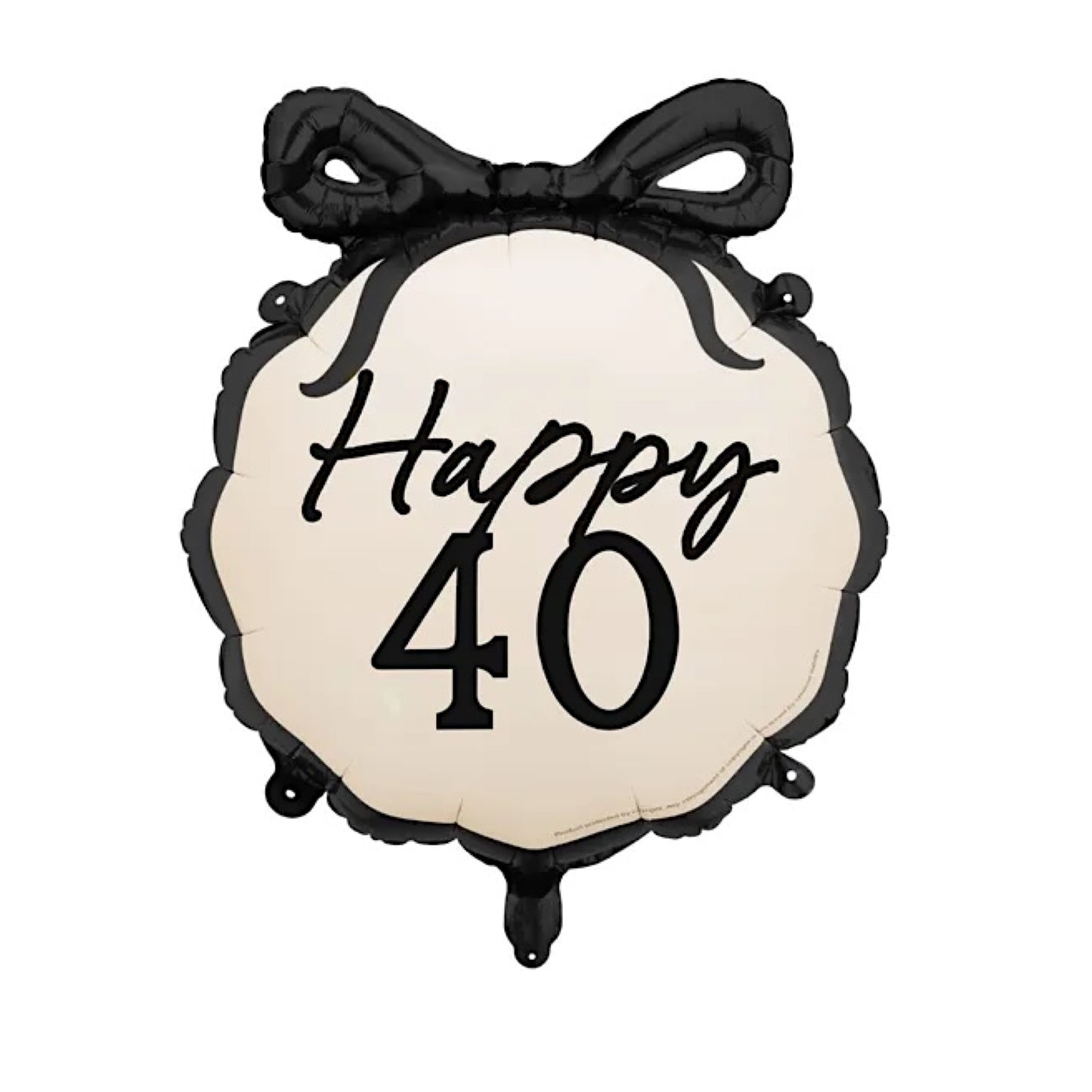 40th Birthday Bow Foil Balloon