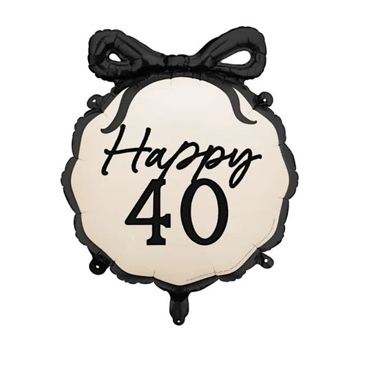 40th Birthday Bow Foil Balloon