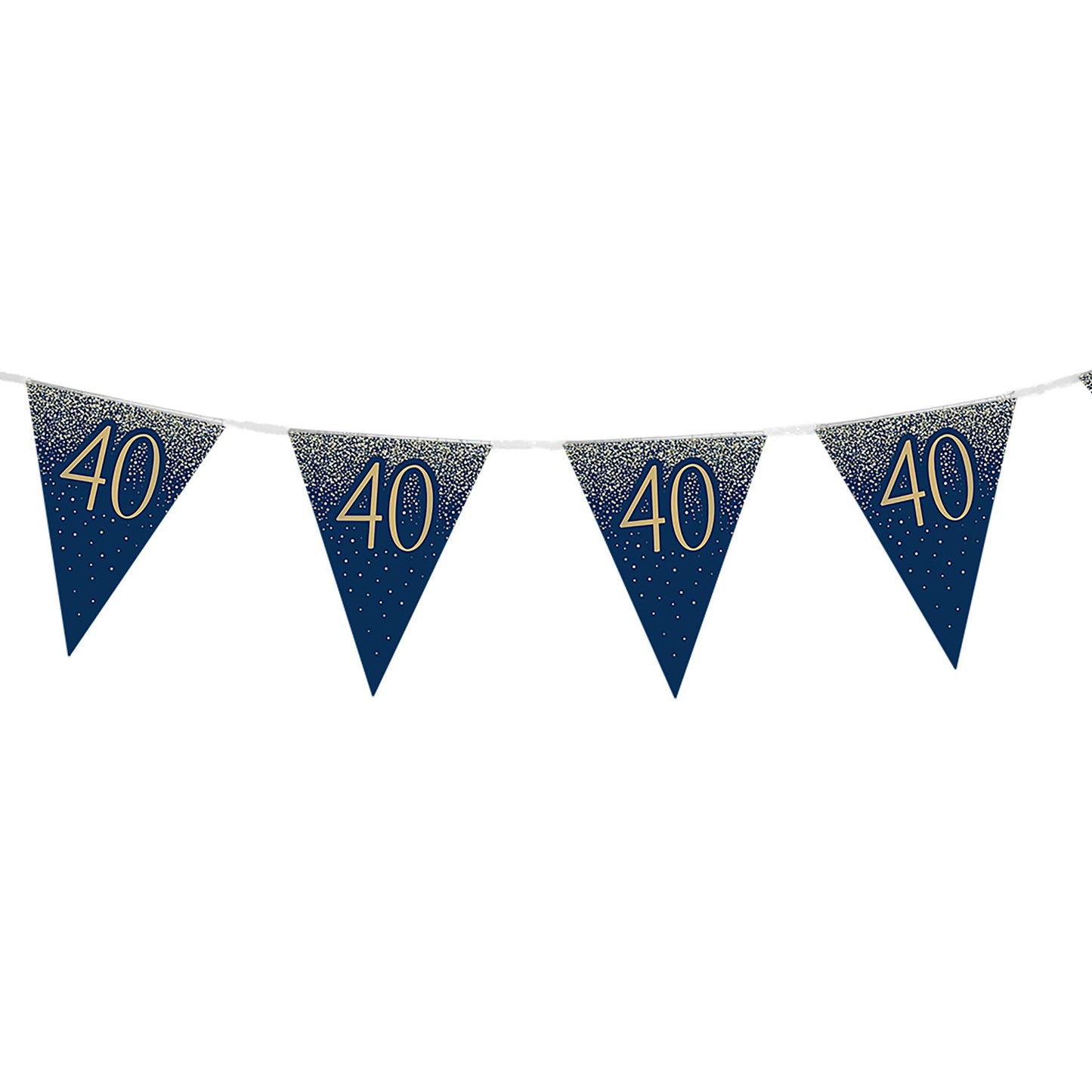 40th Birthday Blue & Gold Bunting