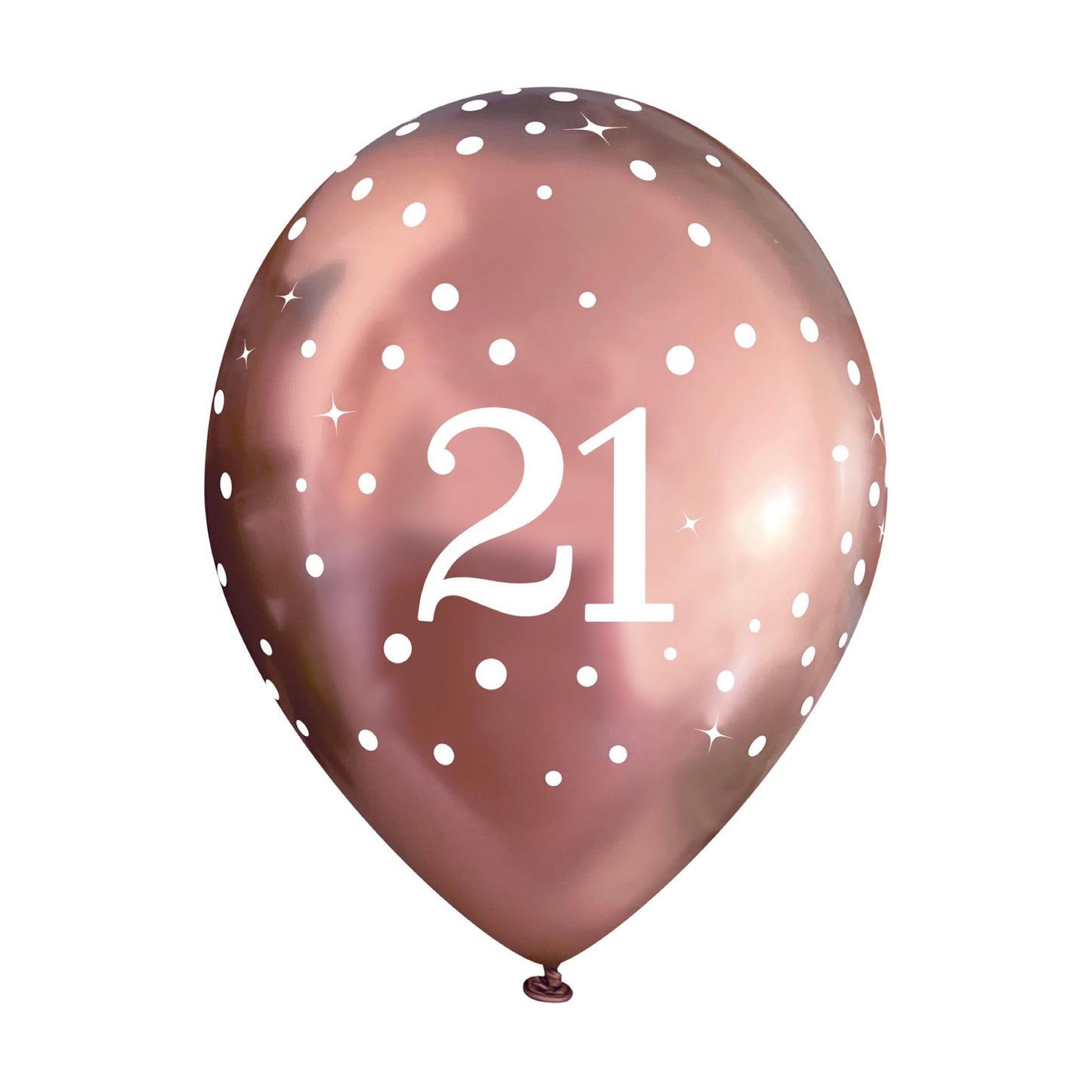 21st Birthday Metallic Rose Gold Balloons