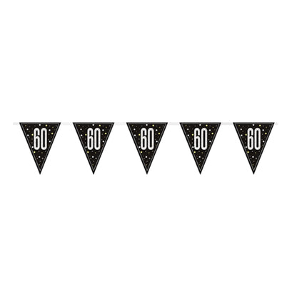 60th Birthday Black Bunting