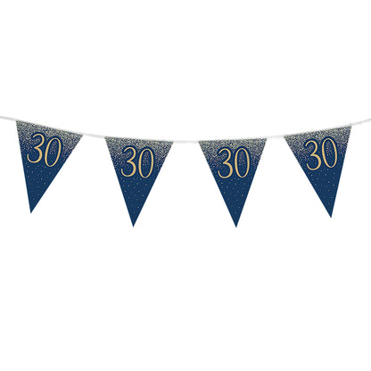 30th Birthday Blue & Gold Bunting