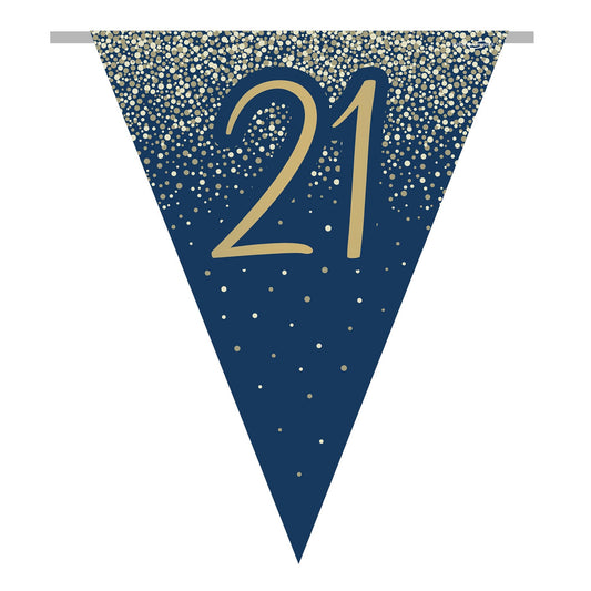 21st Birthday Blue & Gold Bunting
