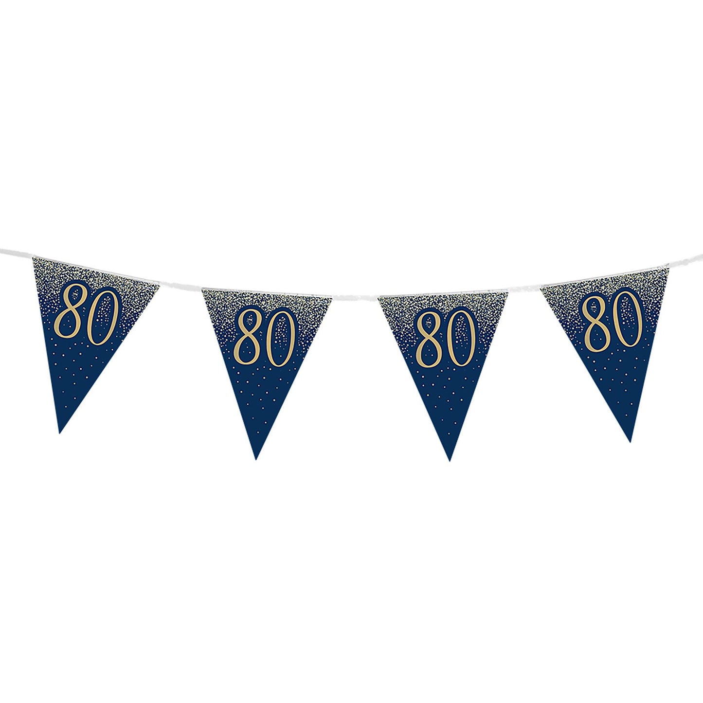 80th Birthday Blue & Gold Bunting