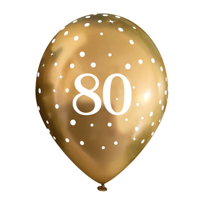 80th Birthday Metallic Gold Balloons