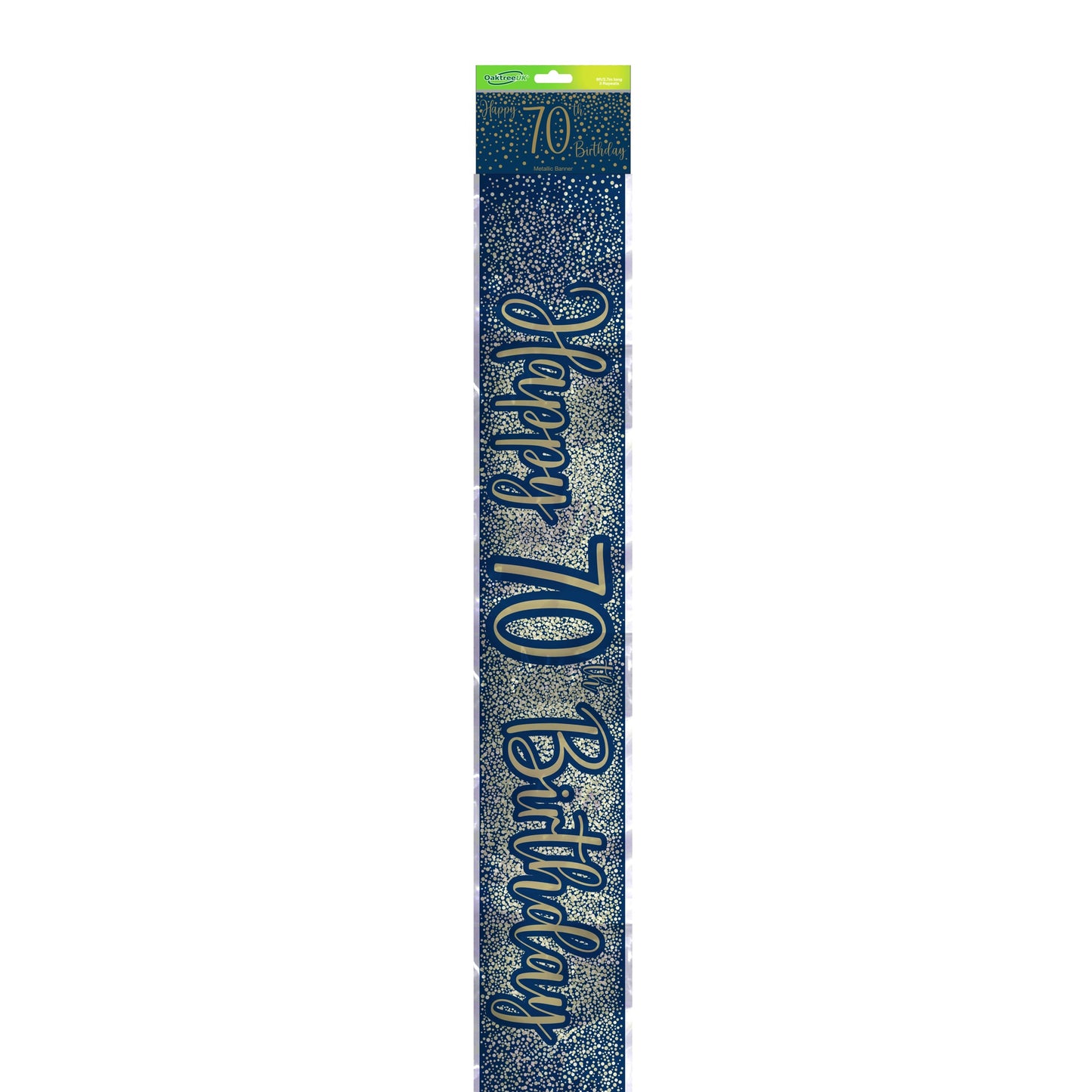 70th Birthday Blue & Gold Banner