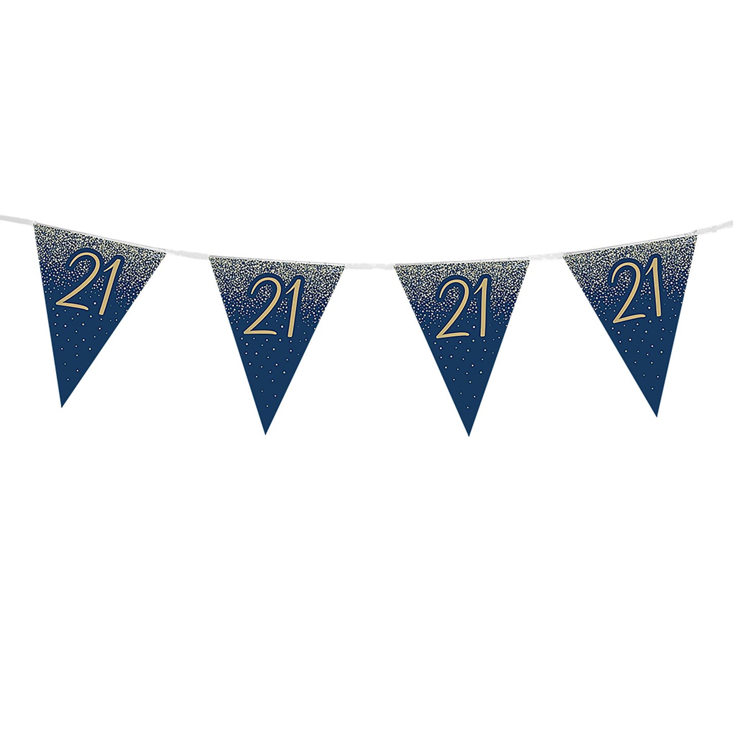 21st Birthday Blue & Gold Bunting