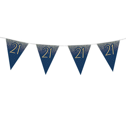 21st Birthday Blue & Gold Bunting