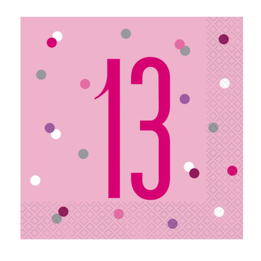 13th Birthday Pink Napkins