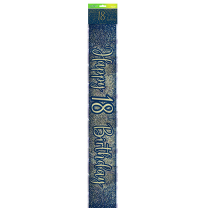 18th Birthday Blue & Gold Banner