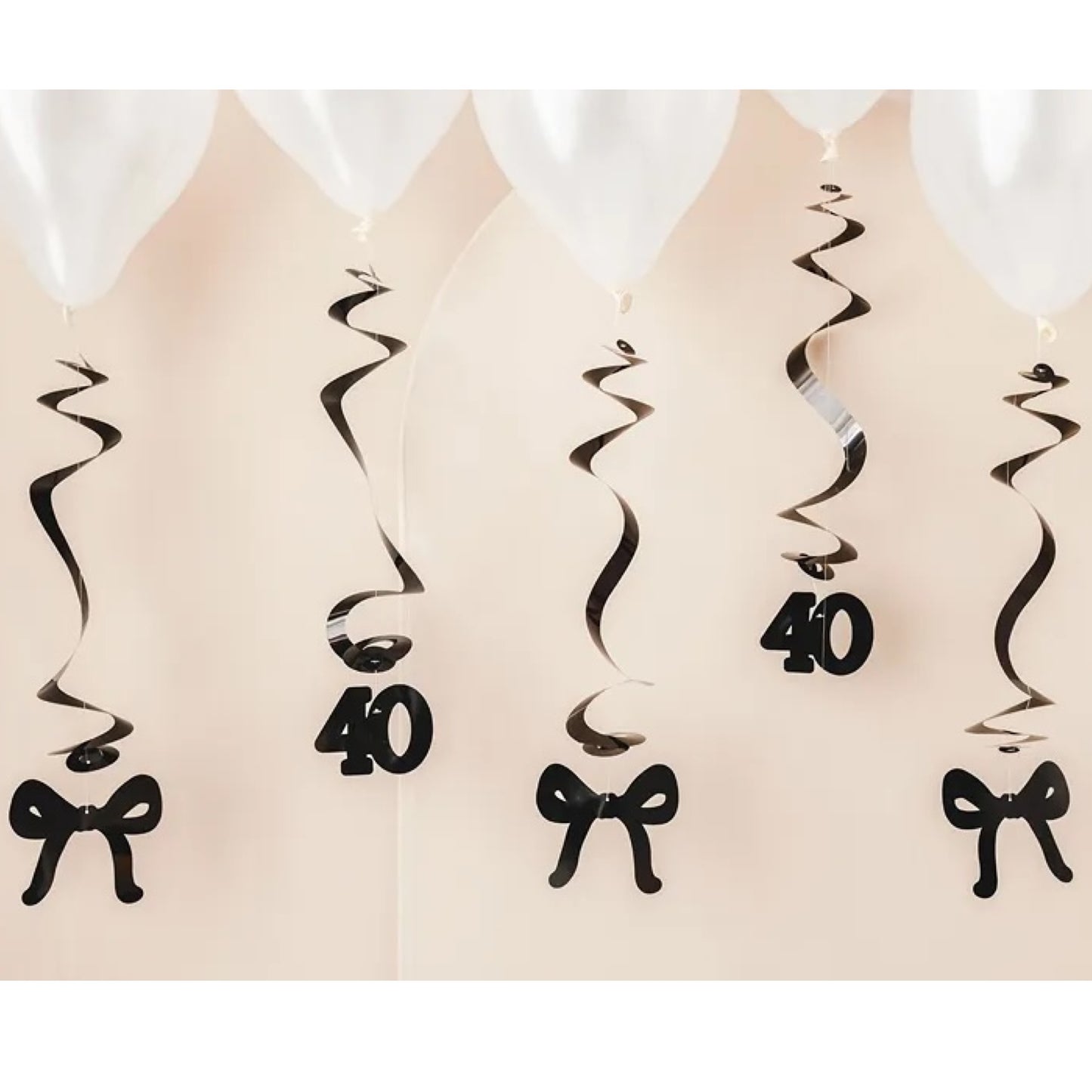40th Birthday Bow Hanging Swirls