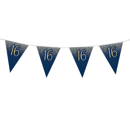 16th Birthday Blue & Gold Bunting