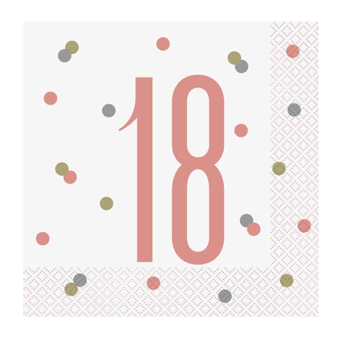 18th Birthday Rose Gold Napkins