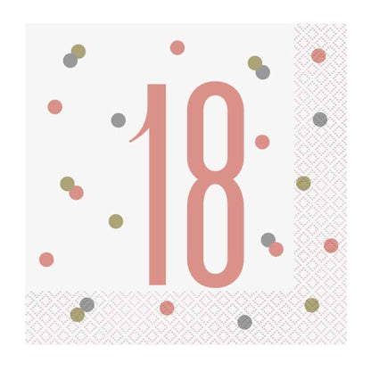 18th Birthday Rose Gold Napkins