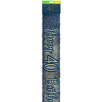 40th Birthday Blue & Gold Banner