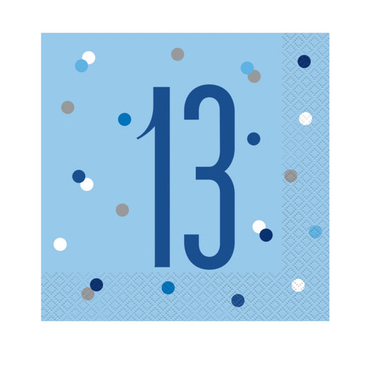 13th Birthday Blue Napkins