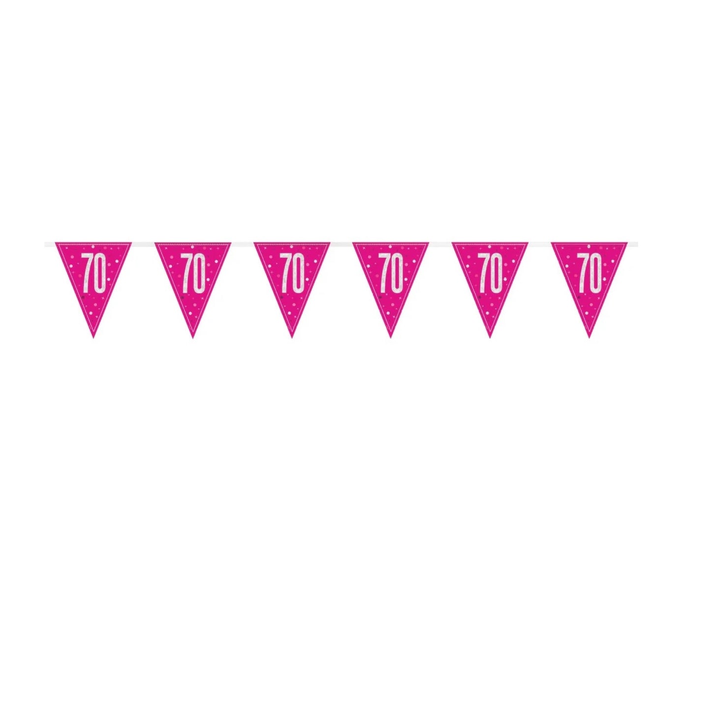 70th Birthday Pink Sparkling Bunting