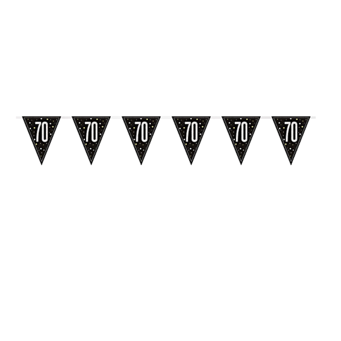 70th Birthday Black Bunting