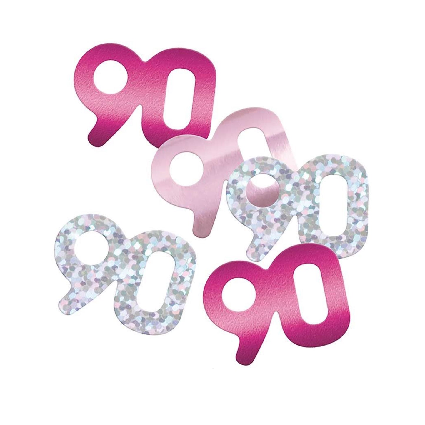 90th Birthday Pink Mixed Confetti