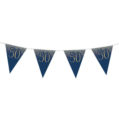 50th Birthday Blue & Gold Bunting