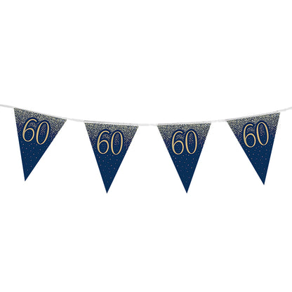 60th Birthday Blue & Gold Bunting