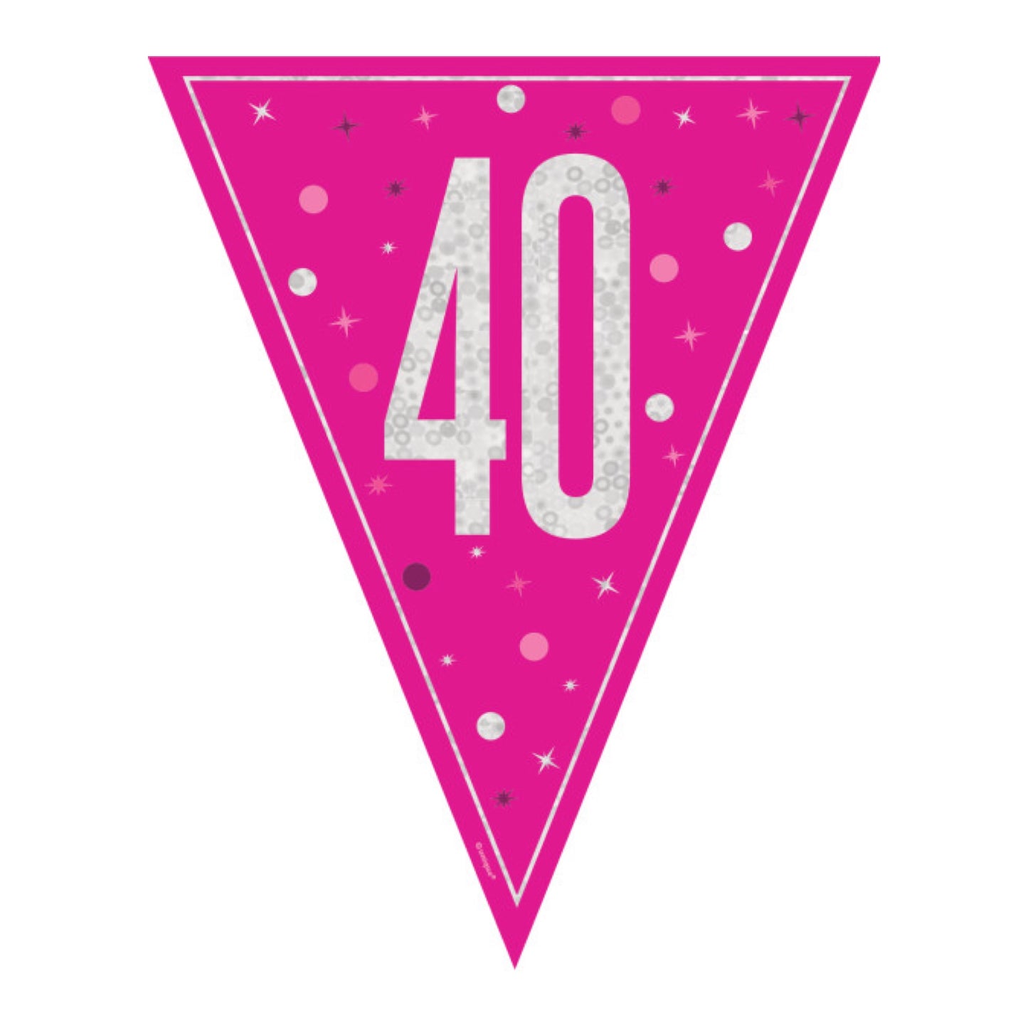 40th Birthday Pink Sparkling Bunting