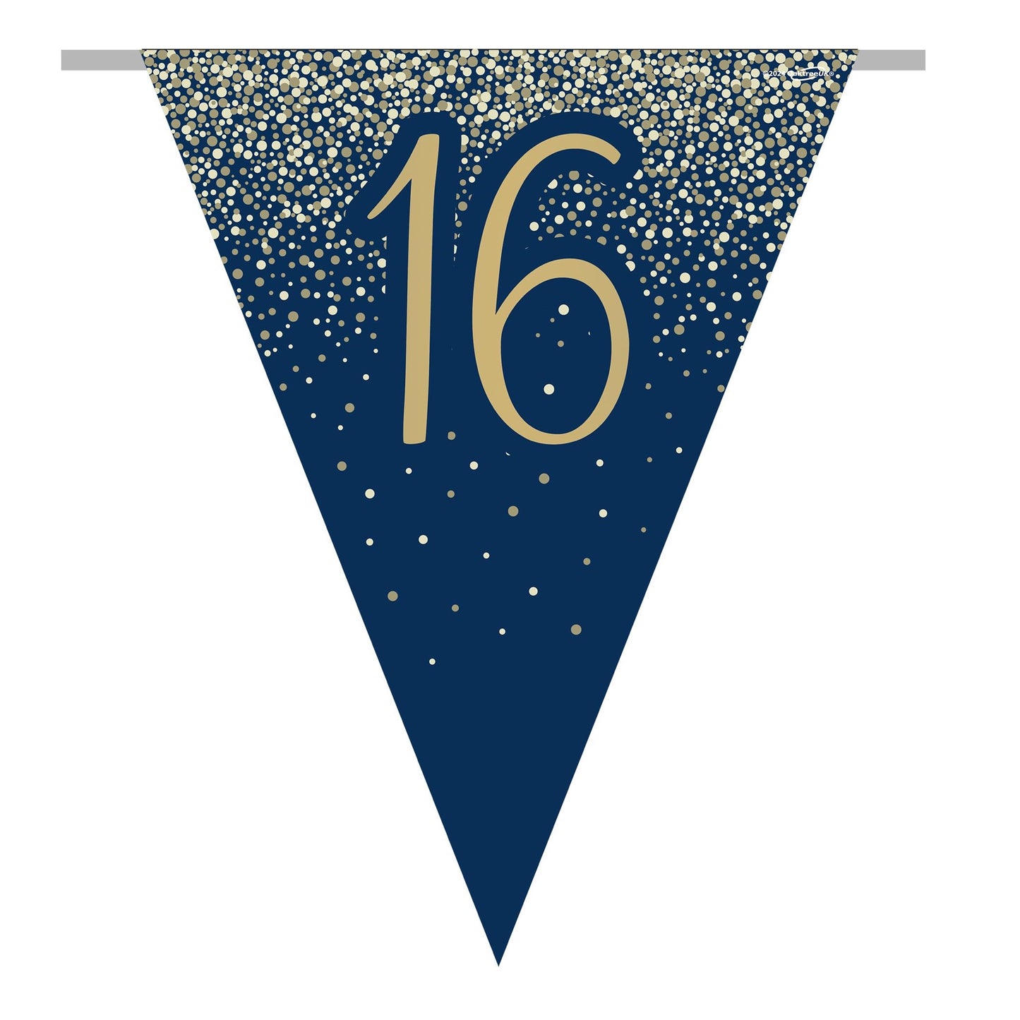 16th Birthday Blue & Gold Bunting